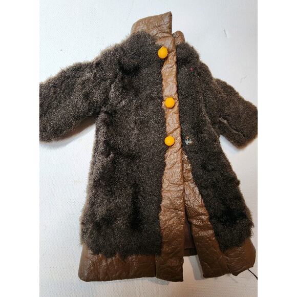 VNT 1970s Faux Fur Barbie Coat Suede And Fur Barbie Fashion Doll Lined Jacket - Picture 11 of 13